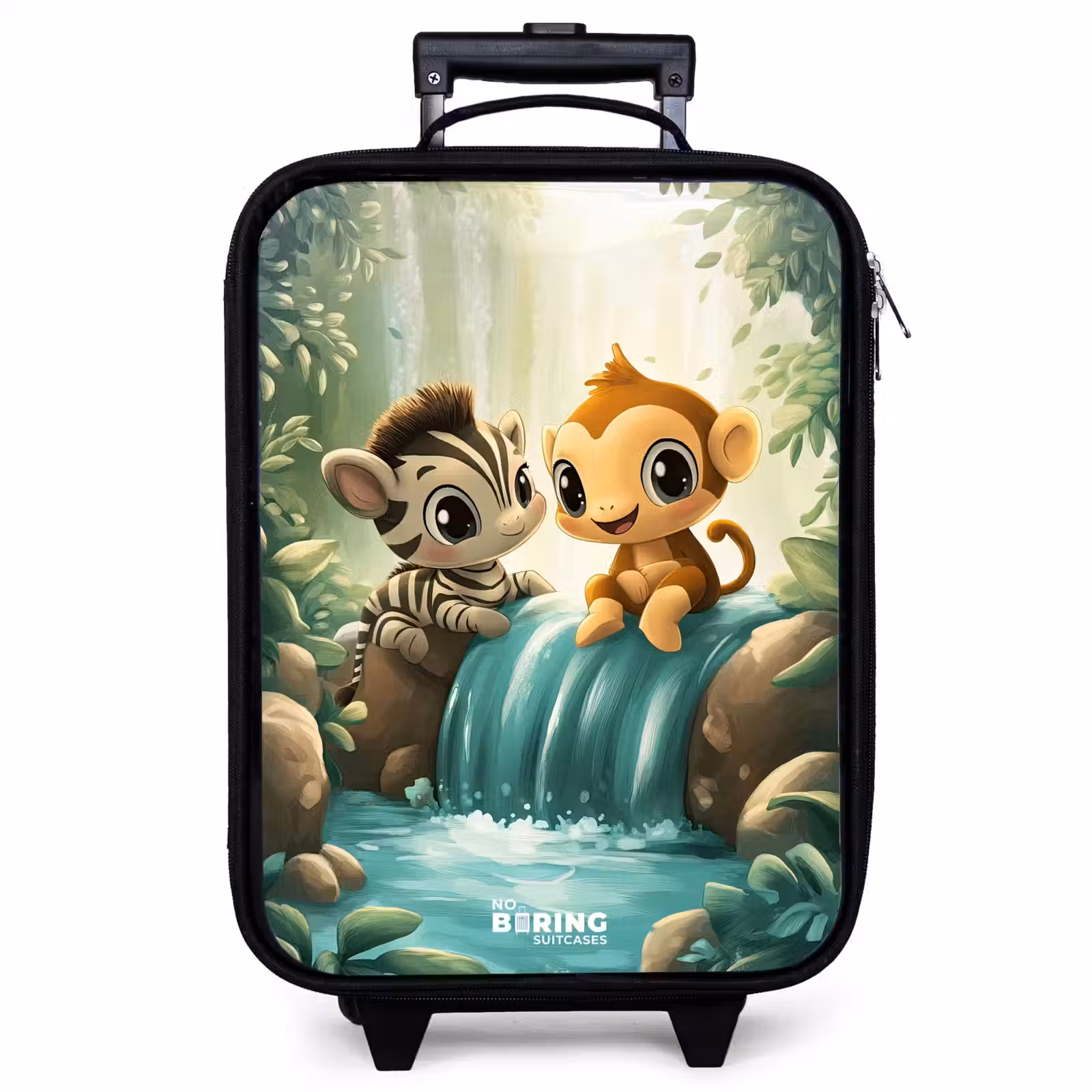 Children's suitcase - Zebra - Monkey - Waterfall - Rocks — 1