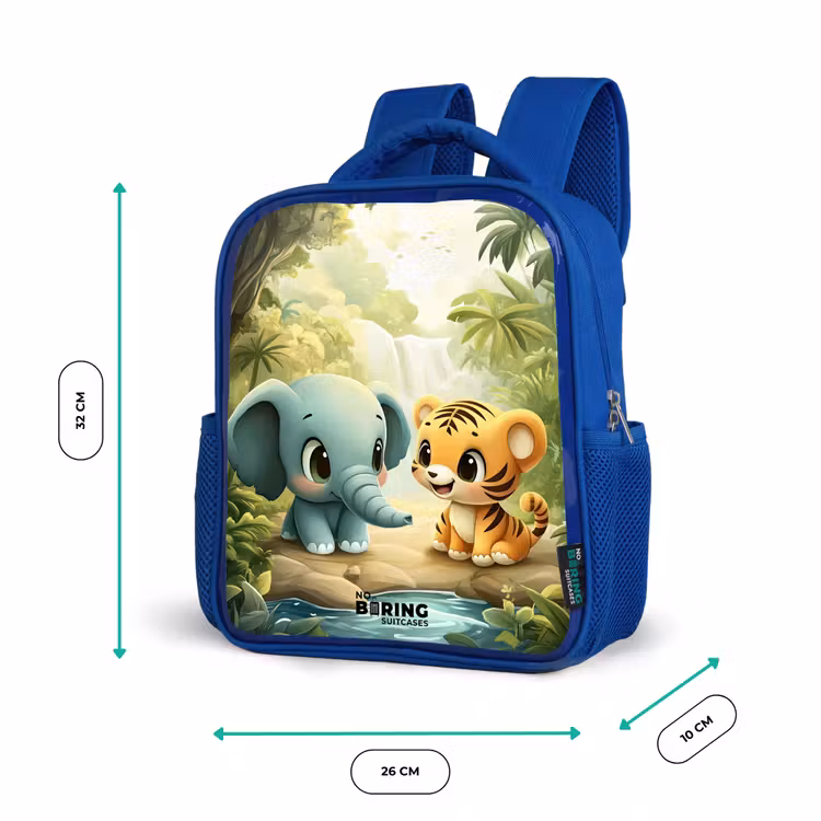 Kids backpack - Blue - Elephant - Tiger - Forest - Jungle — 6