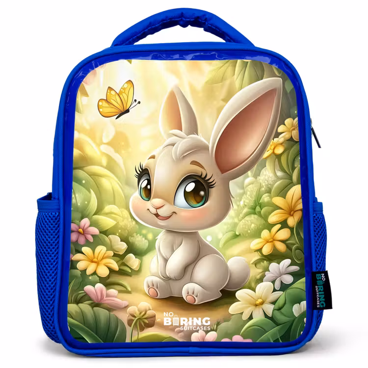 Kids backpack - Blue - Rabbit - Sunlight - Fairytale - Butterfly — 1