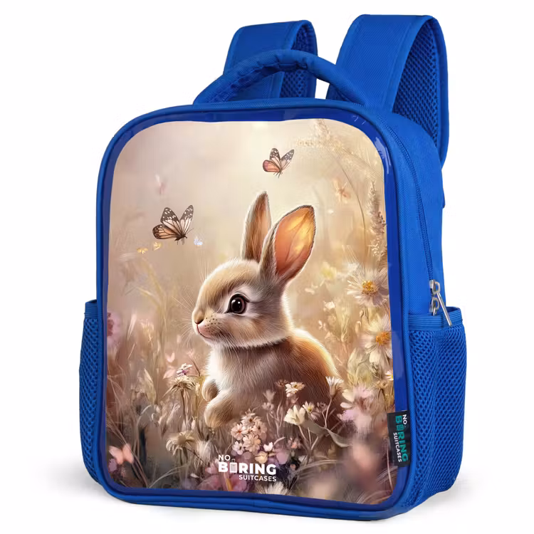 Kids backpack with name - Blue - Flowers - Brown - Bunny - Butterfly — 7