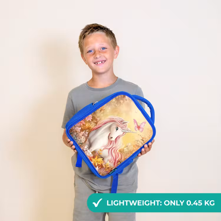 Kids backpack with name - Blue - Unicorn - Butterfly - Pink - Mane — 3