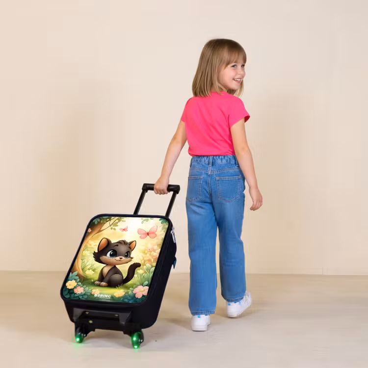 Children's suitcase - Cat - Butterfly - Flowers — 2
