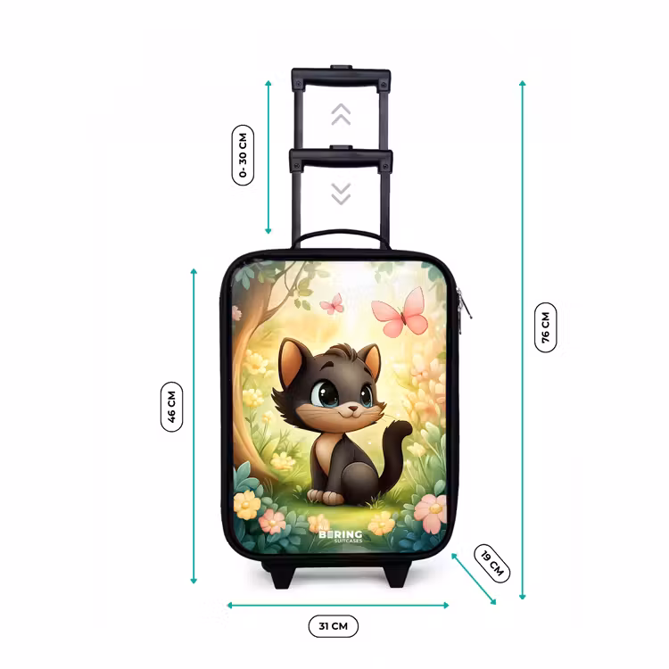 Children's suitcase - Cat - Butterfly - Flowers — 3