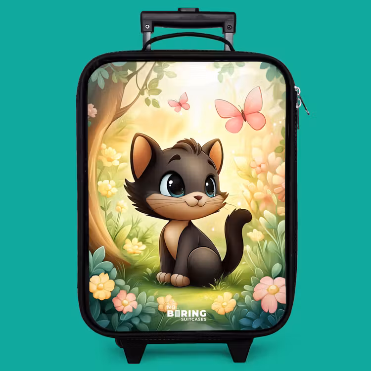 Children's suitcase - Cat - Butterfly - Flowers — 4