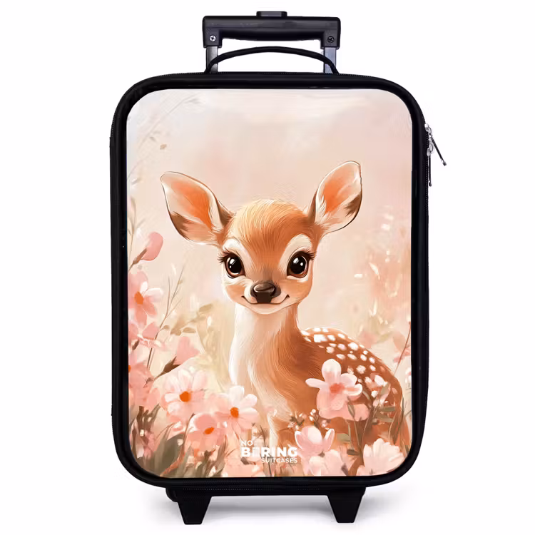 Children's suitcase - Deer - Eyes - Dots - Flowers — 1