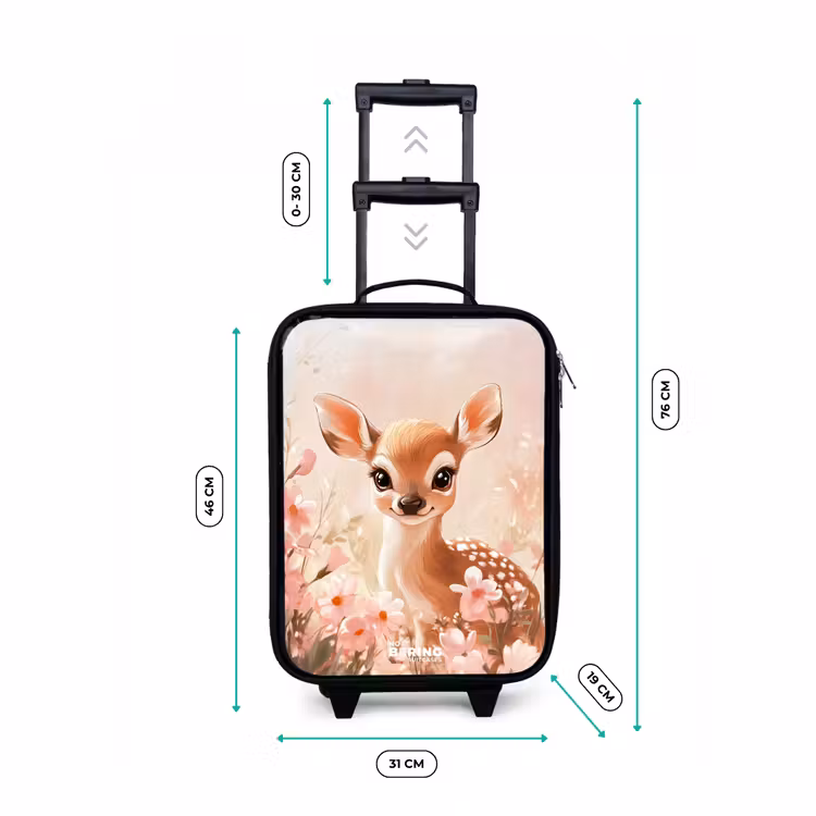 Children's suitcase - Deer - Eyes - Dots - Flowers — 3