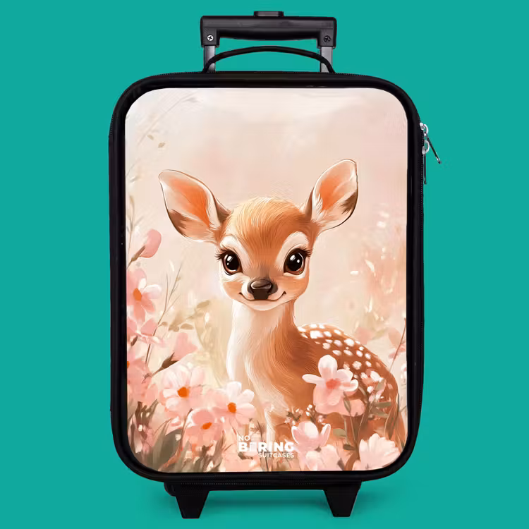 Children's suitcase - Deer - Eyes - Dots - Flowers — 4
