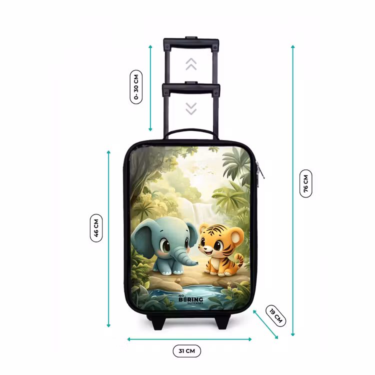 Children's suitcase - Elephant - Tiger - Forest - Jungle — 3