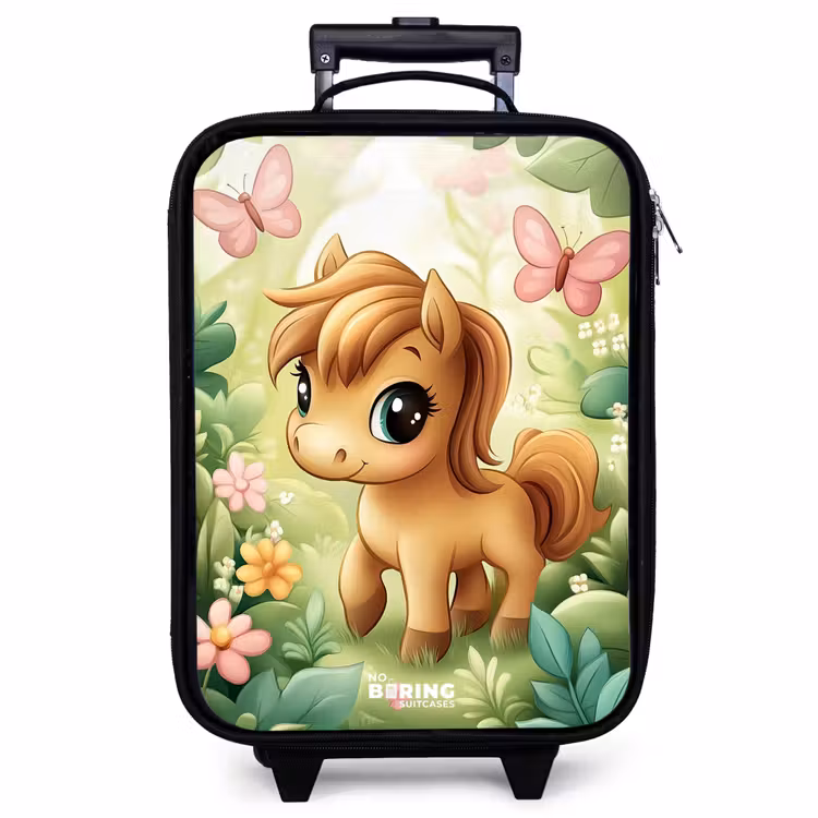 Children's suitcase - Horse - Flowers - Butterflies — 1