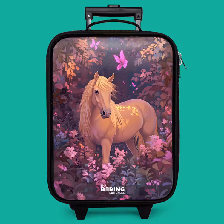 Children's suitcase - Horse - Flowers - Purple - Butterfly — 4