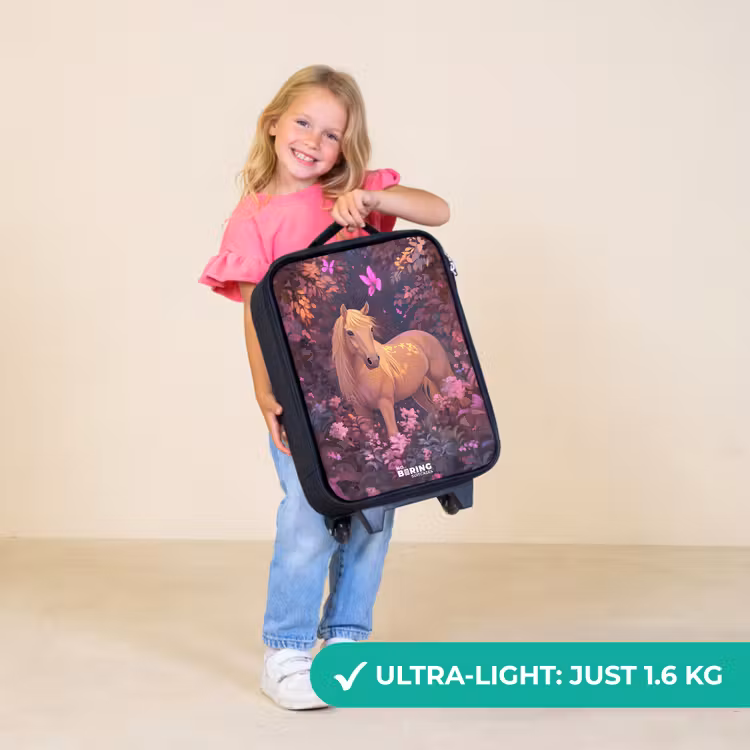 Children's suitcase - Horse - Flowers - Purple - Butterfly — 5