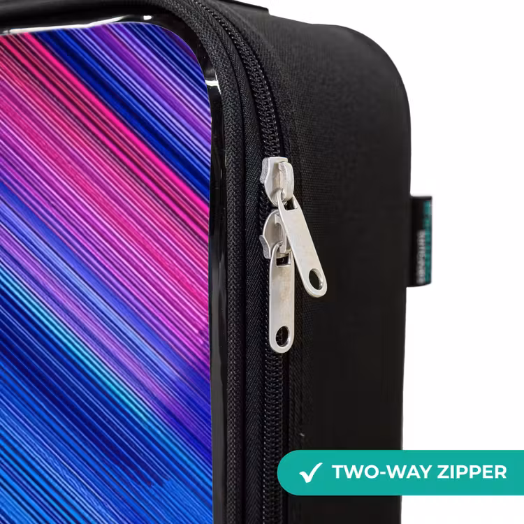 Children's suitcase - Neon - Stripes - Abstract - Blue - Pink — 6
