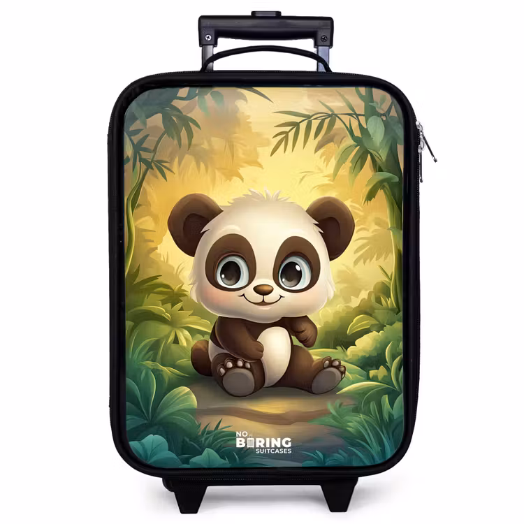 Children's suitcase - Panda - Bamboo Forest - Green — 1
