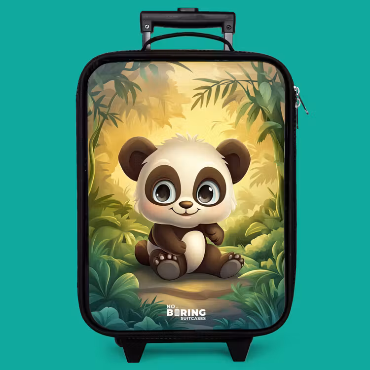 Children's suitcase - Panda - Bamboo Forest - Green — 4