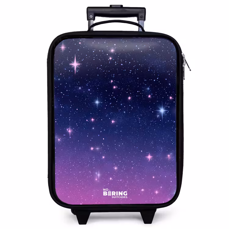 Children's suitcase - Stars - Galaxy - Blue - Pink — 1