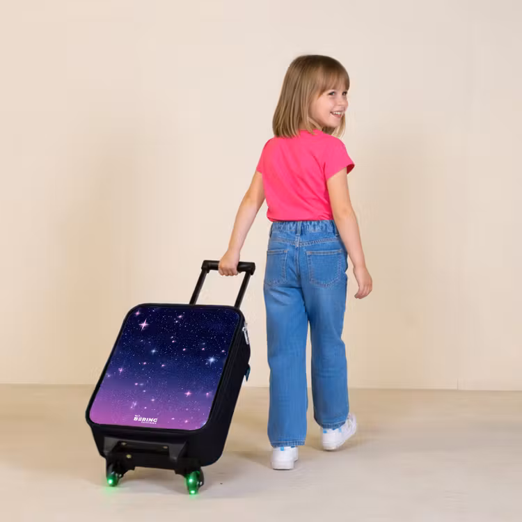 Children's suitcase - Stars - Galaxy - Blue - Pink — 2