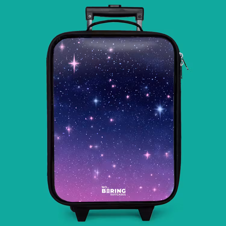 Children's suitcase - Stars - Galaxy - Blue - Pink — 4