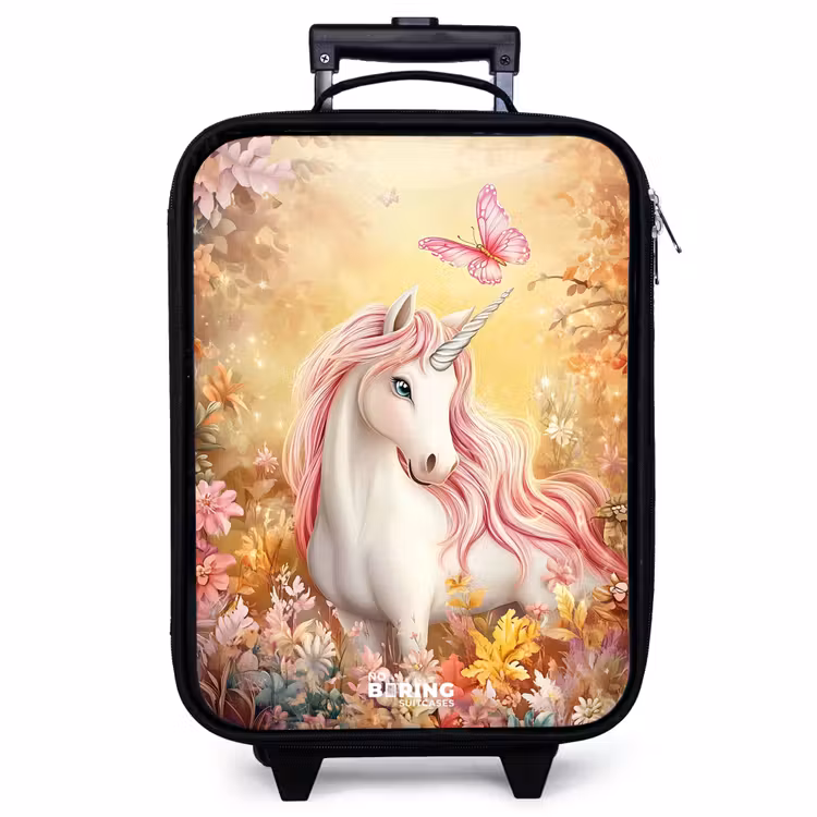 Children's suitcase - Unicorn - Butterfly - Pink - Mane — 1