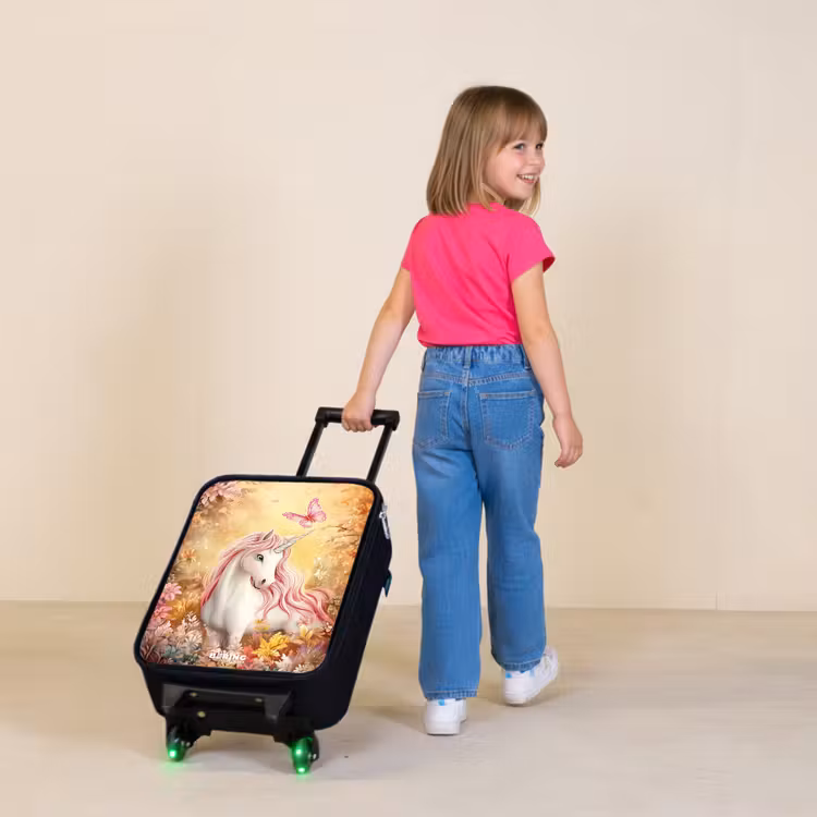 Children's suitcase - Unicorn - Butterfly - Pink - Mane — 2