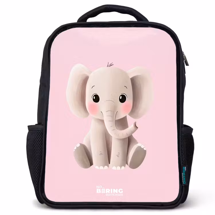 Kids backpack - Black - Elephant - Baby - Blushes - Illustration — 1