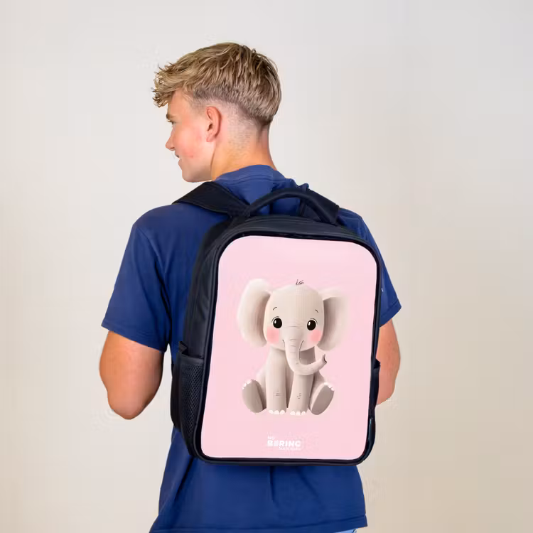 Kids backpack - Black - Elephant - Baby - Blushes - Illustration — 5