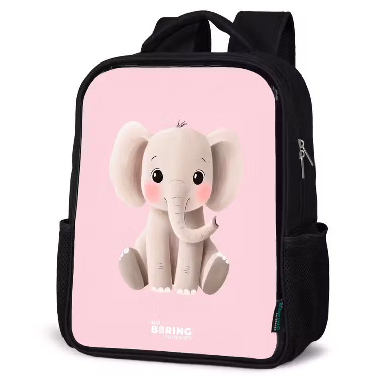 Kids backpack - Black - Elephant - Baby - Blushes - Illustration — 6