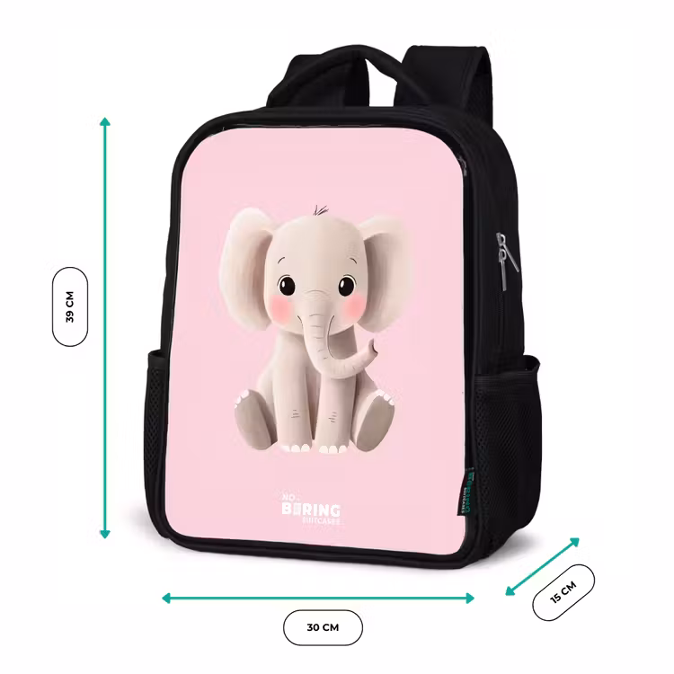 Kids backpack - Black - Elephant - Baby - Blushes - Illustration — 8