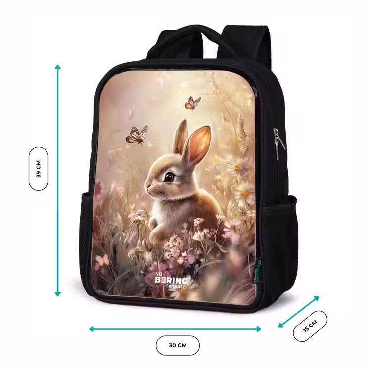 Kids backpack - Black - Flowers - Brown - Bunny - Butterfly — 8