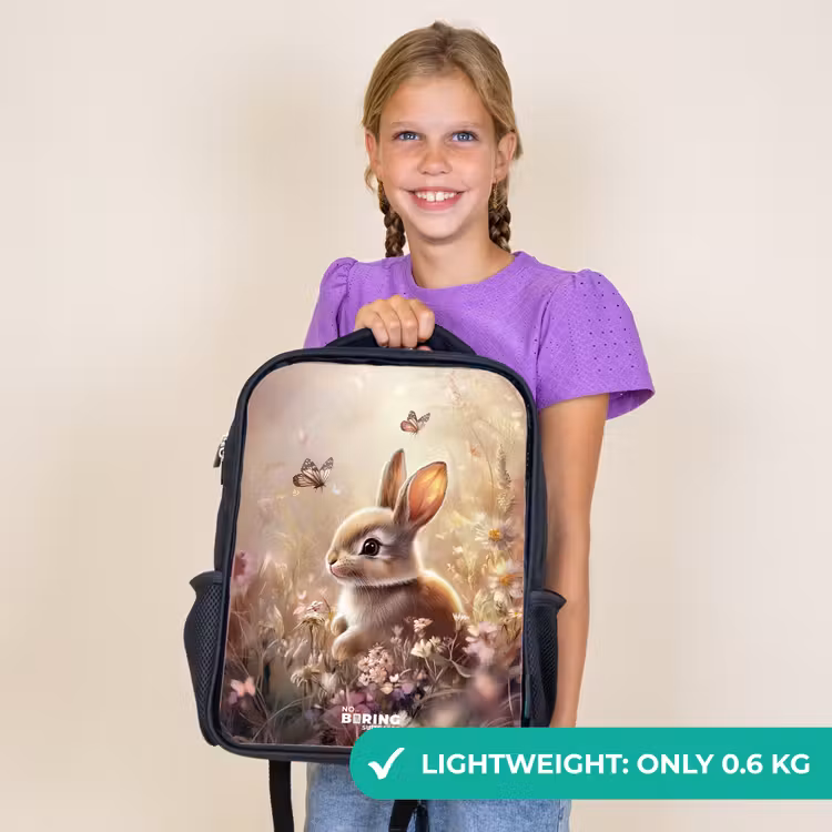 Kids backpack - Black - Flowers - Brown - Bunny - Butterfly — 9