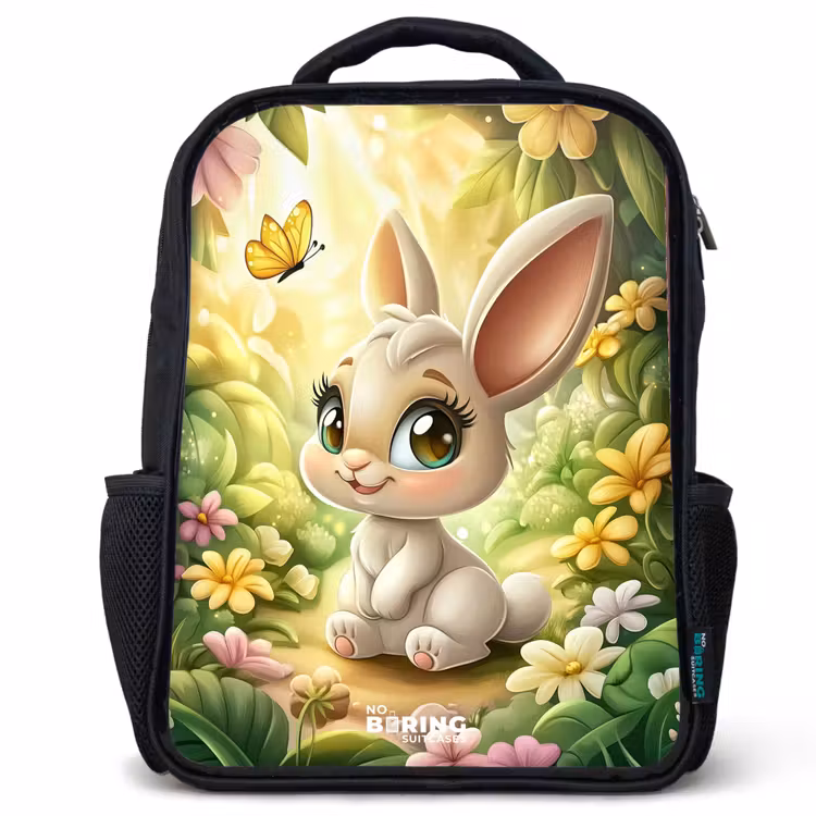 Kids backpack - Black - Rabbit - Sunlight - Fairytale - Butterfly — 1