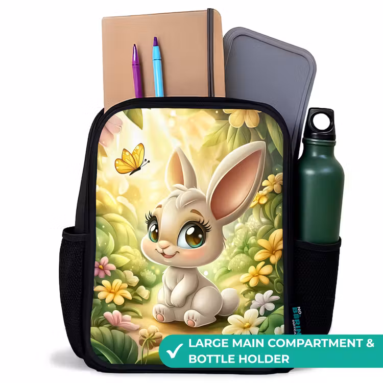 Kids backpack - Black - Rabbit - Sunlight - Fairytale - Butterfly — 10