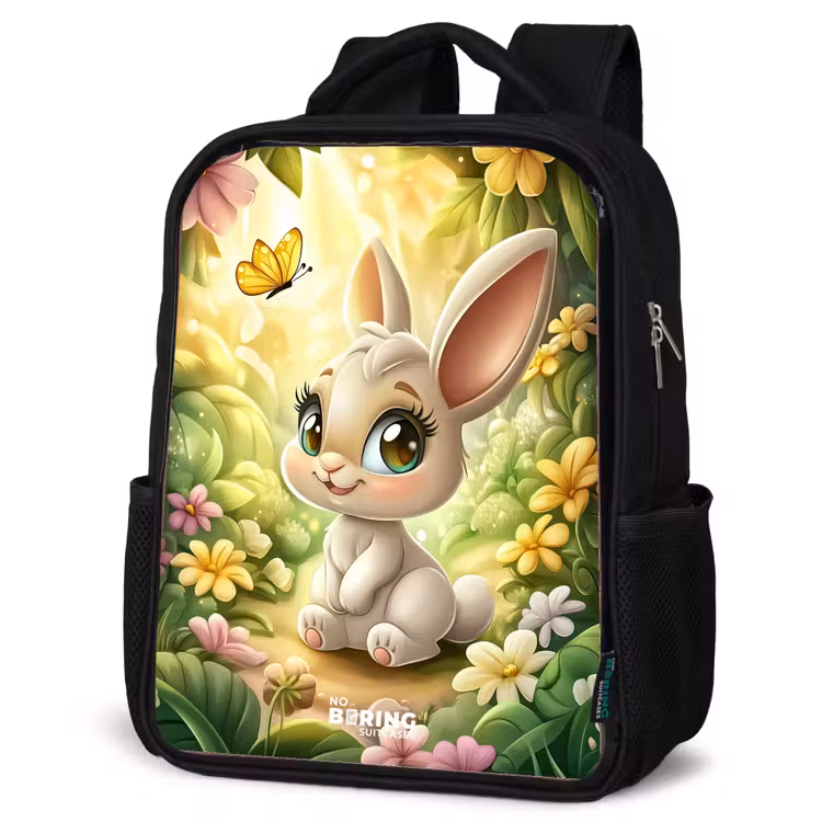 Kids backpack - Black - Rabbit - Sunlight - Fairytale - Butterfly — 6