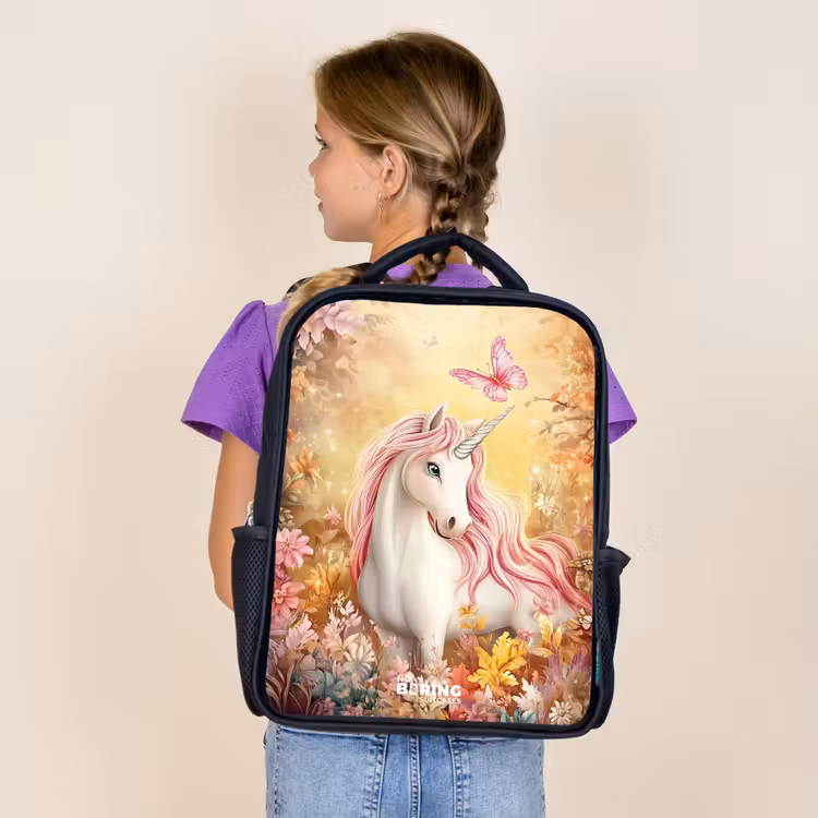 Kids backpack - Black - Unicorn - Butterfly - Pink - Mane — 4