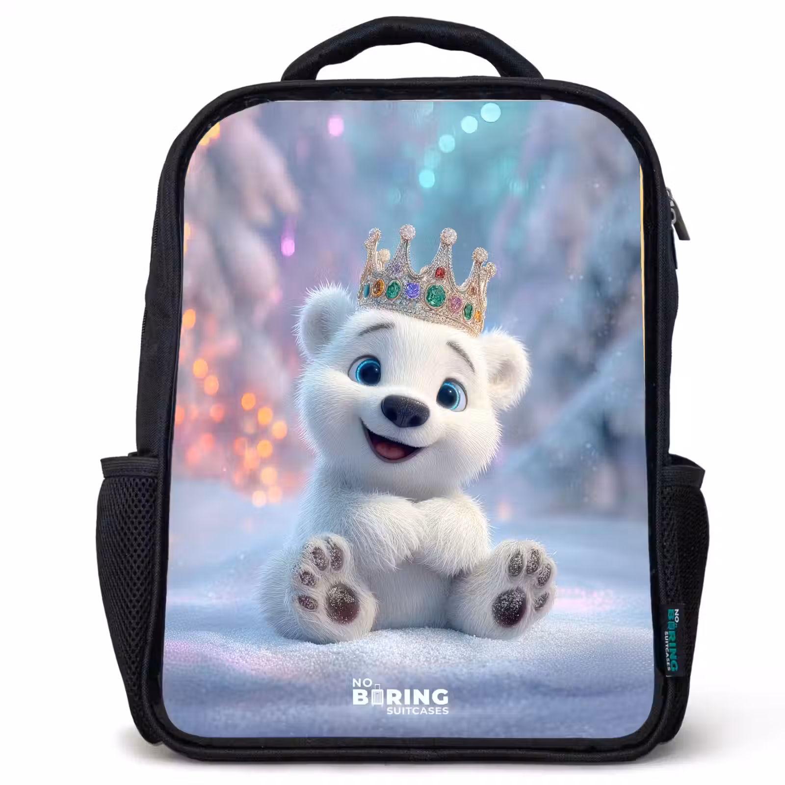 Kids backpack - Black - Polar bear - Crown - Winter — 1