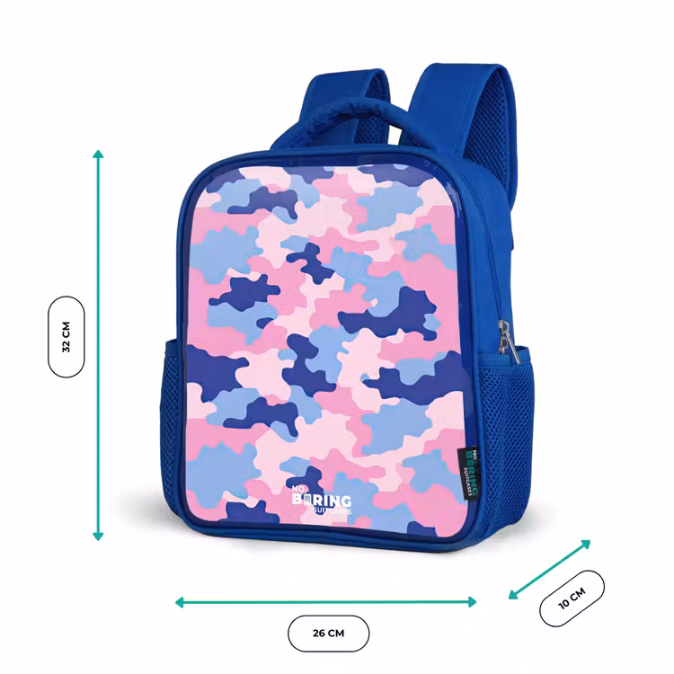 Kids backpack - Blue - Camouflage - Pink - Blue — 6