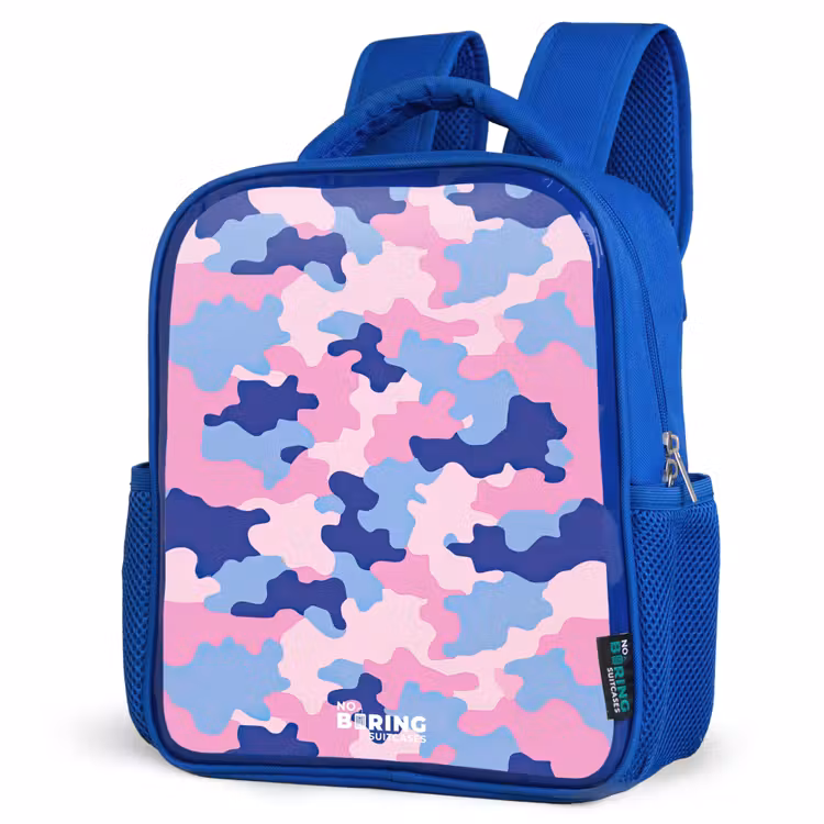 Kids backpack - Blue - Camouflage - Pink - Blue — 7