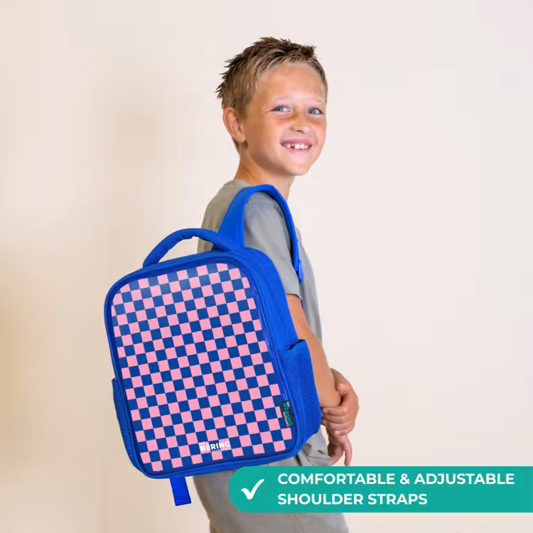 Kids backpack - Blue - Cubes - Blue - Pink — 4