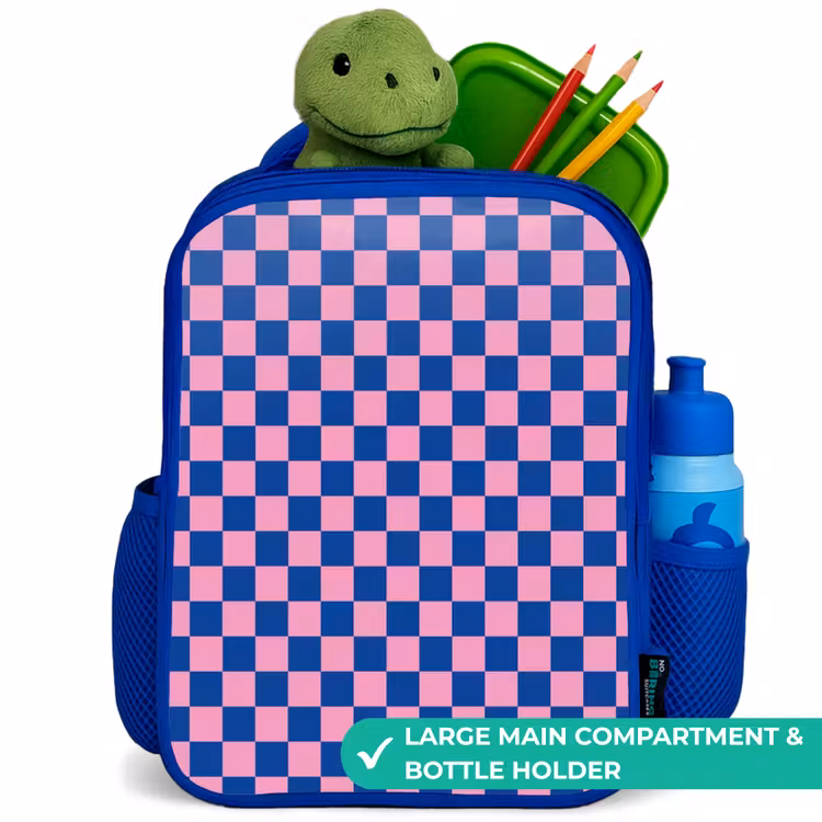 Kids backpack - Blue - Cubes - Blue - Pink — 5