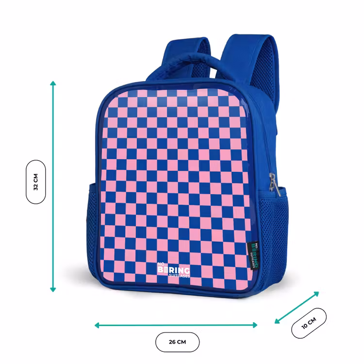 Kids backpack - Blue - Cubes - Blue - Pink — 6