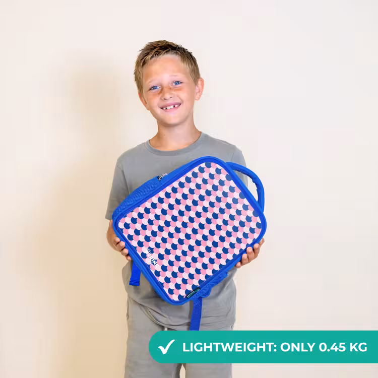 Kids backpack - Blue - Scales - Pattern - Blue - Pink — 3