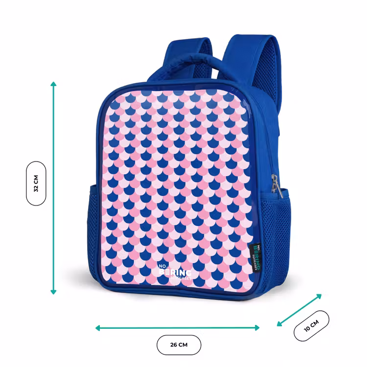 Kids backpack - Blue - Scales - Pattern - Blue - Pink — 6