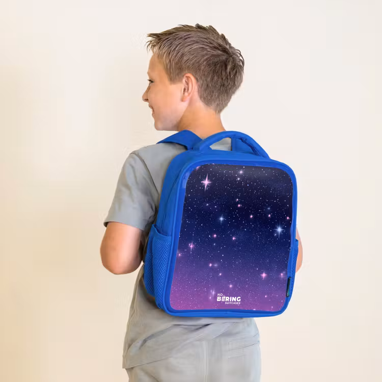 Kids backpack - Blue - Stars - Galaxy - Blue - Pink — 2