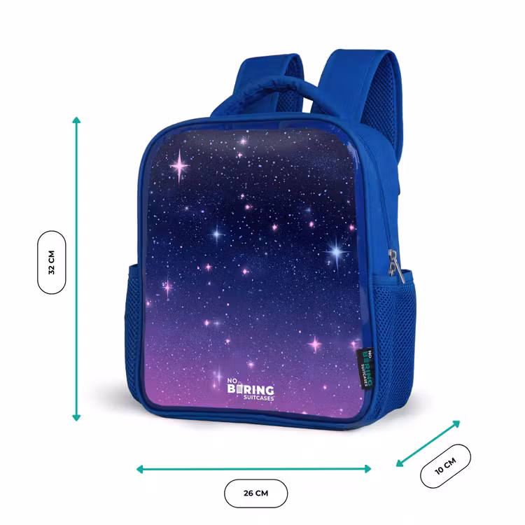 Kids backpack - Blue - Stars - Galaxy - Blue - Pink — 6