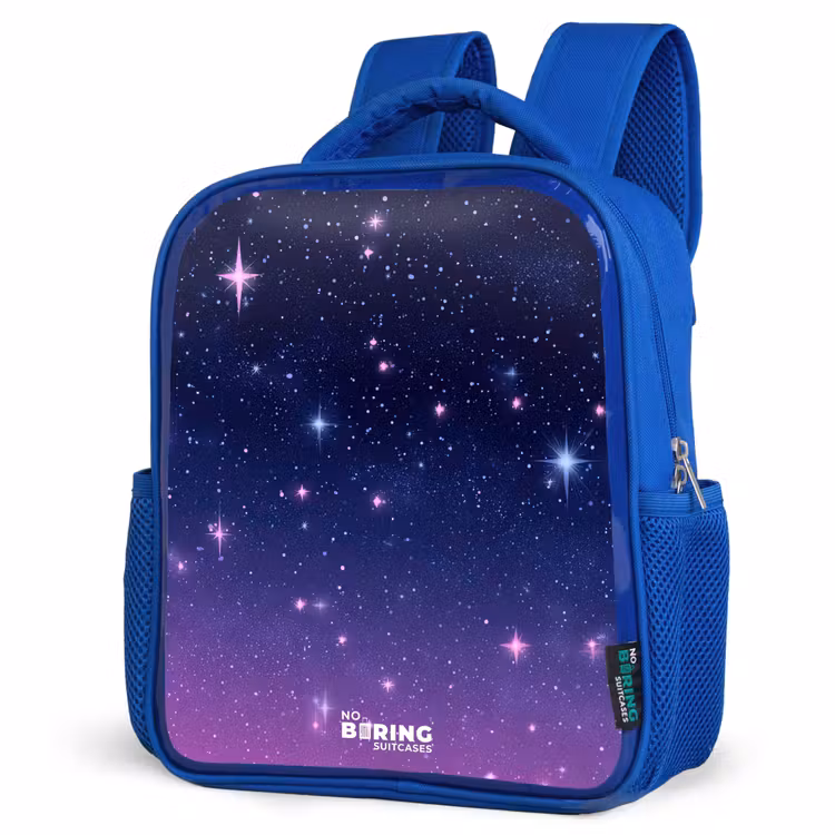 Kids backpack - Blue - Stars - Galaxy - Blue - Pink — 7