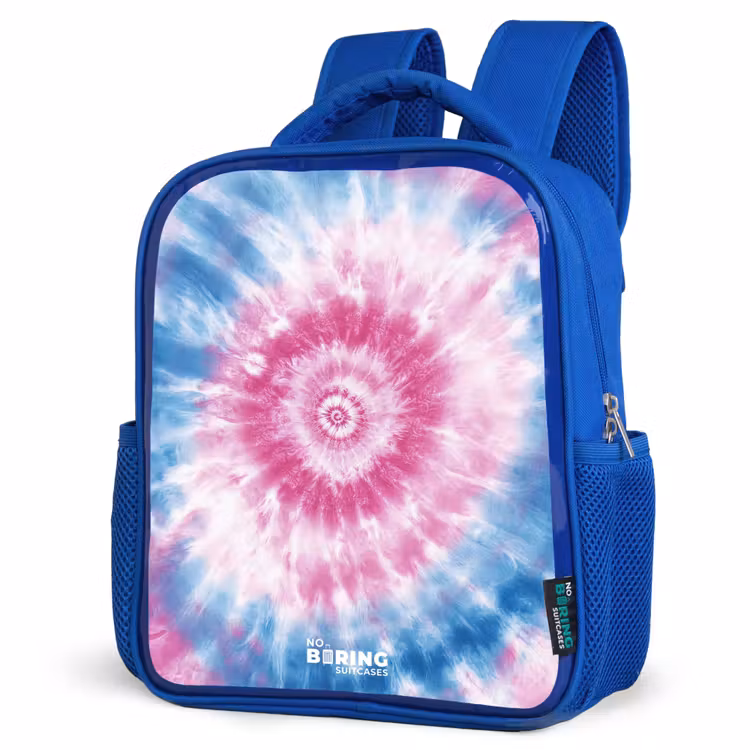 Kids backpack - Blue - Tie dye - Abstract - Blue - Pink — 7