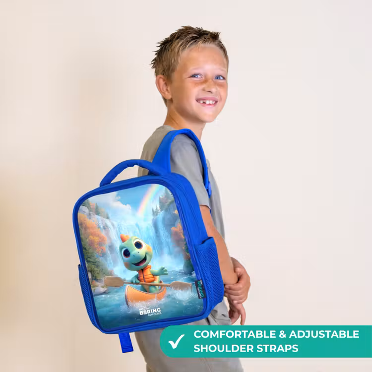 Kids backpack - Blue - Dino - Nature - Waterfall — 4
