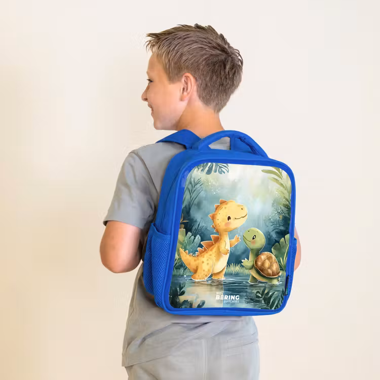 Kids backpack - Blue - Dino - Turtle - Jungle — 2