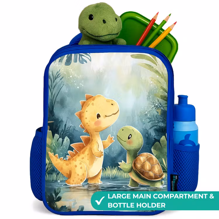 Kids backpack - Blue - Dino - Turtle - Jungle — 5
