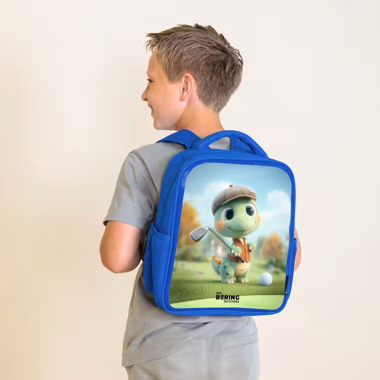 Kids backpack - Blue - Golf - Dino - Green — 2