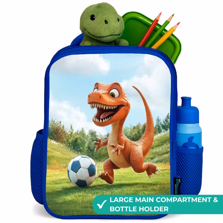 Kids backpack - Blue - Soccer - Dino - Sports — 5
